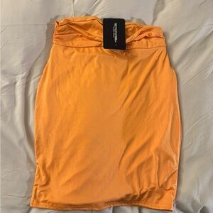PrettyLittleThing Vibrant Orange Pencil Skirt